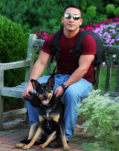 Veteran and German Shepherd