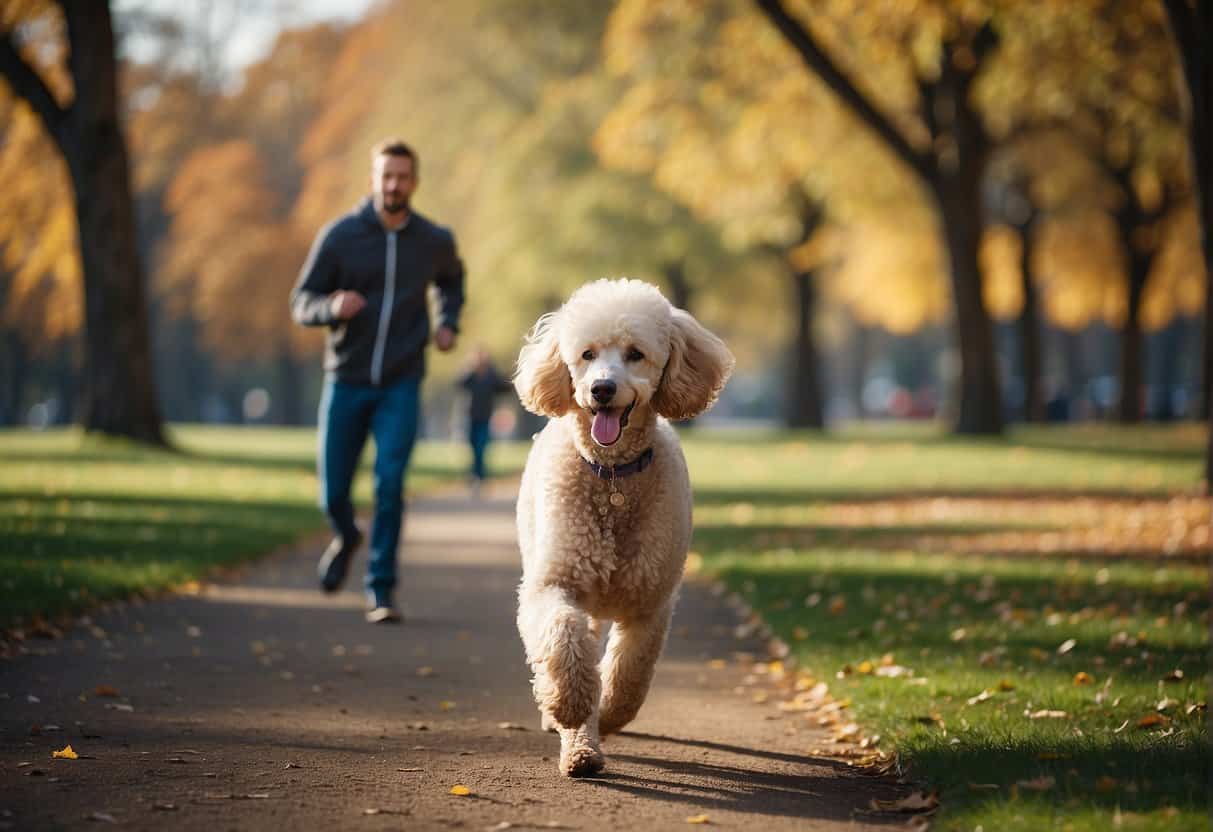 poodle running on trail