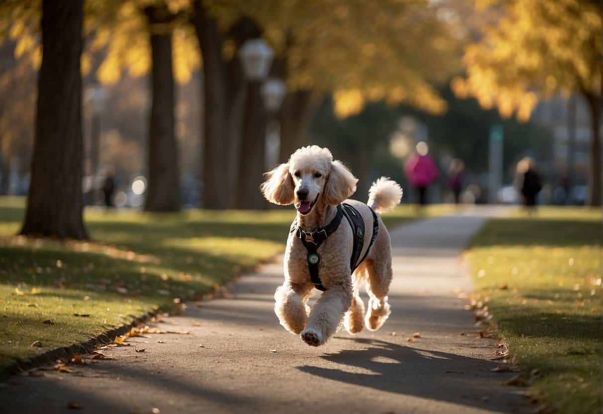 standard poodle exercising