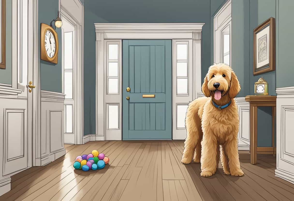 goldendoodle worried about family leaving
