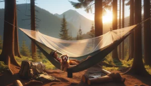 hammock camping with dog